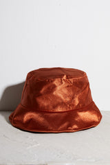 Rust Satin Bucket Hat - Kelton