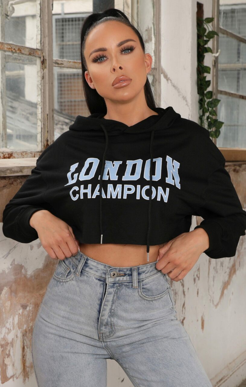 Champion sweater clearance crop top knot