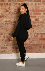 Black 'Love Me Harder' Crop Top Three Piece Co-ord - Sammy