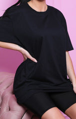 Black High-Waisted Soft Touch Casual Shorts-Crystal