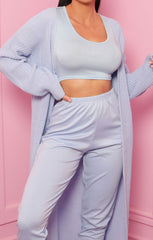 Blue Knitted Maxi Cardigan - June