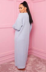 Blue Knitted Maxi Cardigan - June