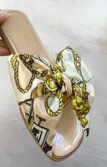 Nude Blush Satin Ribbon Sliders - Vivian