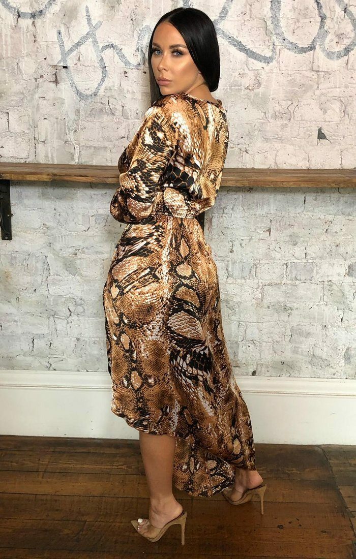 Snake print hot sale satin dress