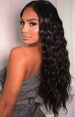 Coffee Brown Thick 20" Synthetic Clip In Wavy Hair Extensions Set - Loren