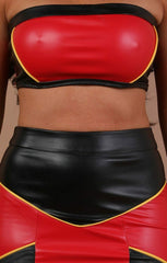 Red Leather Two Piece Set