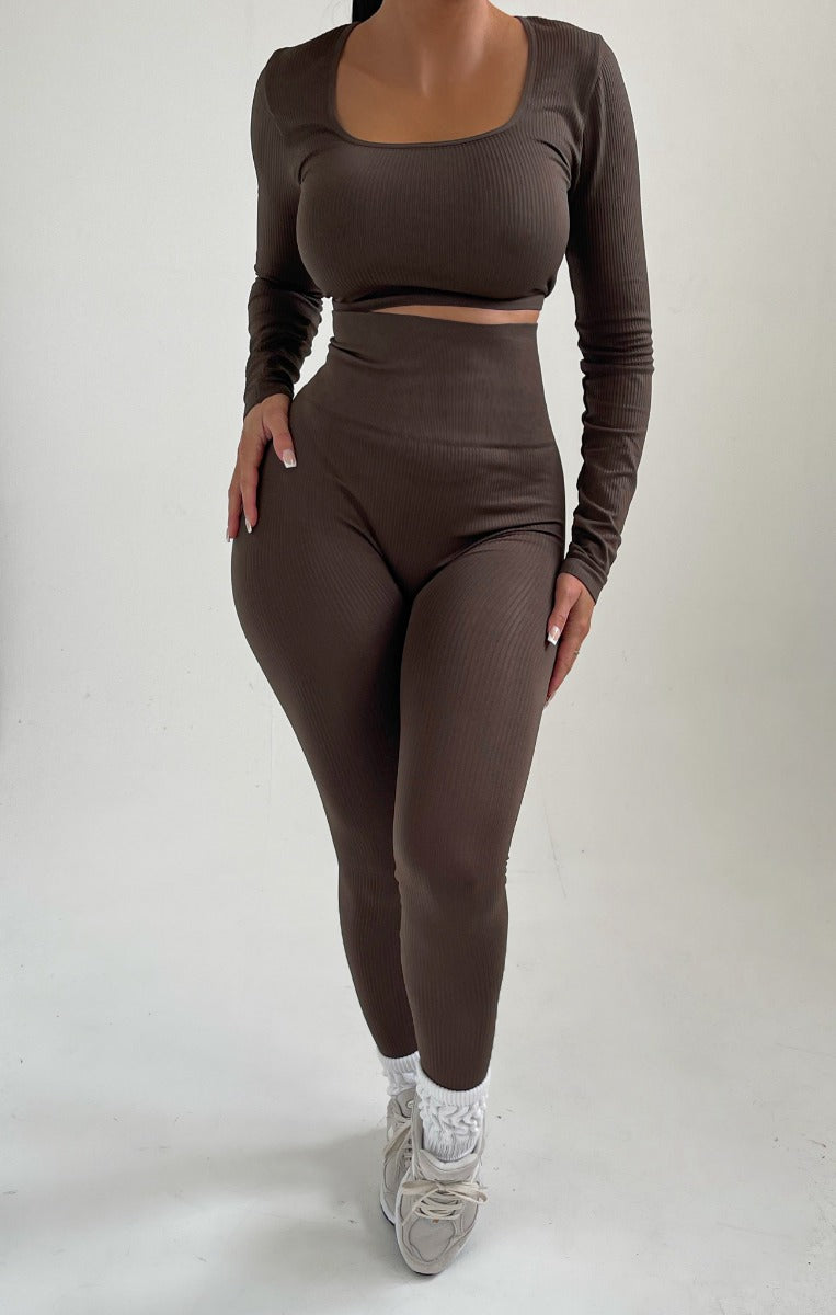 I Saw It First, Slinky Legging Co-Ord, Chocolate