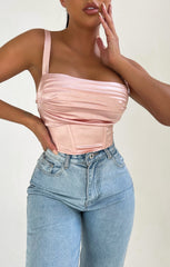 Rose Detail Strappy Corset Top