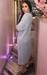 Grey Knitted Long Cardigan - June