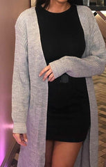 Grey Knitted Long Cardigan - June