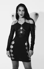 Black Net Halloween Glitter Fairy Wings - Trudy