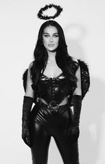 Black Fluffy Halloween Angel Halo - Sophia