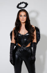 Black Fluffy Halloween Angel Halo - Sophia