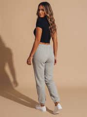 Grey Marl Sheared Hem Joggers - Wynter