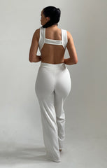 Cream Cut Out Wide Leg Jumpsuit - Louisa