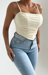 Ivory Strappy Square Neck Corset Top - Nalah