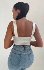 Cream Ruched Sweetheart Style Top - Kourt