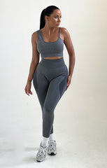 Grey Fitted Activewear Leggings - Inga