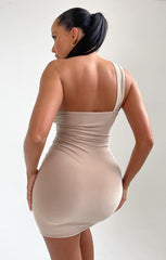 Stone Asymmetric Strap Cut Out Mini Dress - Mila