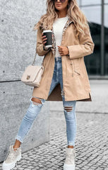 Beige Parka with Leopard Print Lining Reversible Hooded Jacket – Skye