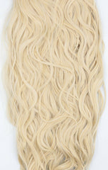 Light Blonde Thick 20" Synthetic Clip In Wavy Hair Extensions Set - Loren