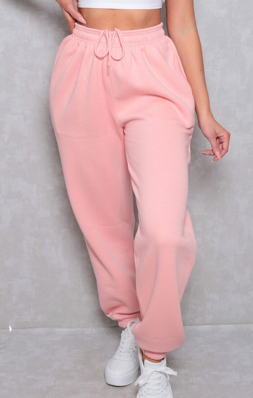 Pale pink cuffed online joggers