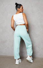 Mint Oversized High Waisted Shirred Drawstring Pocket Detail Cuffed Joggers - Samira