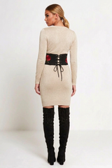 Black Floral Lace Up Waist Belt - Aria
