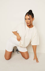Stone Oversized T-Shirt & Cycling Shorts Co-ord - Zora