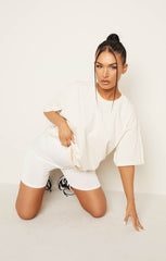 Stone Oversized T-Shirt & Cycling Shorts Co-ord - Zora