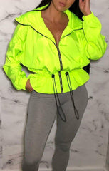 Neon Green Tracksuit Elasticated Jacket - Polly