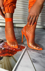 Neon hot sale fishnet heels