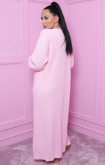 Pink Knitted Maxi Cardigan - June
