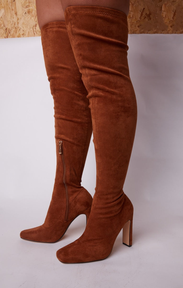 Rust color over the sales knee boots