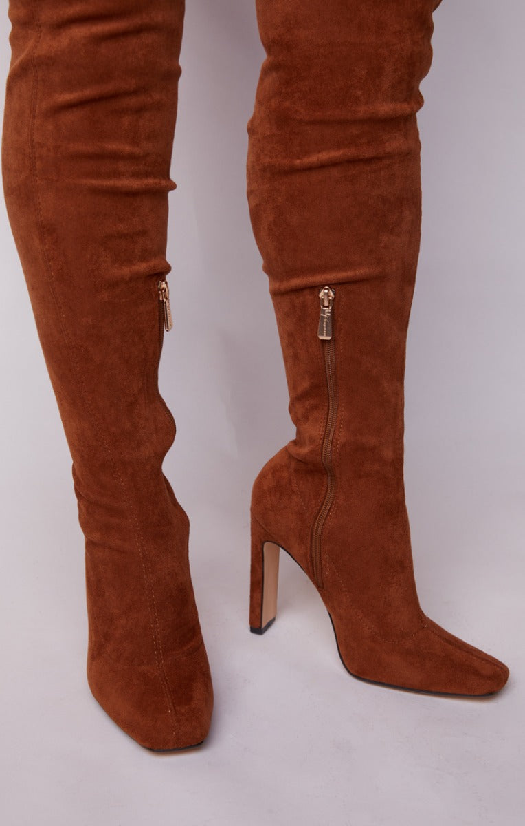 Rust color over the sales knee boots