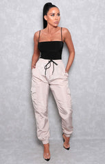 Stone Cuffed Cargo Trousers - Poppi