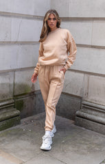 Nude Oversized Sweatshirt & Front Seam Joggers Loungewear Set - Seville