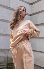 Nude Oversized Sweatshirt & Front Seam Joggers Loungewear Set - Seville