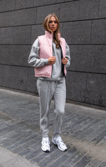 Grey Marl Oversized Sweatshirt & Front Seam Joggers Loungewear Set - Seville