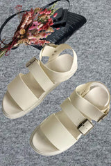 White Buckle Strap Gladiator Sandals - Estrella