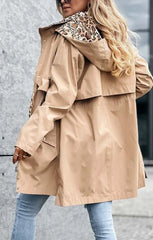 Beige Parka with Leopard Print Lining Reversible Hooded Jacket – Skye