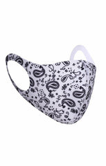 White Bandana Print Face Mask - Cally