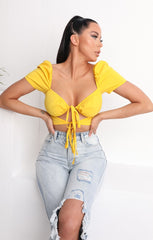 Yellow hotsell milkmaid top